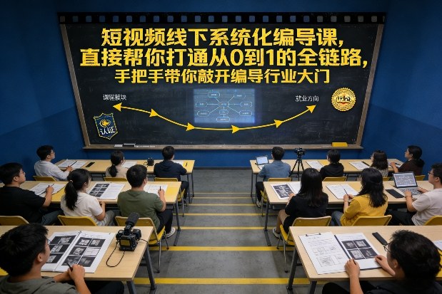 短视频线下系统化编导课，直接帮你打通从0到1的全链路，手把手带你敲开编导行业大门-一米创业记