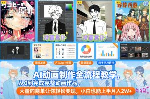 AI动画制作全流程教学，从0到完成完整动画作品，大量的商单让你轻松变现，小白也能上手月入2W+-一米创业记