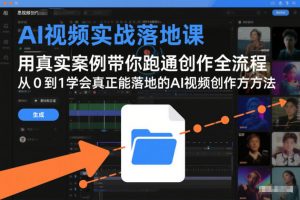 AI视频实战落地课，用真实案例带你跑通创作全流程，从0到1学会真正能落地的AI视频创作方法-一米创业记