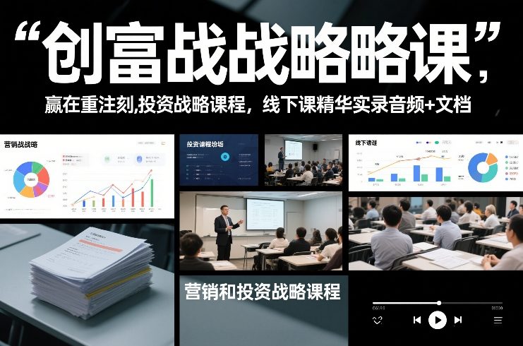 创富战略课，赢在重注时刻，营销和投资战略课程，线下课精华实录音频+文档-一米创业记