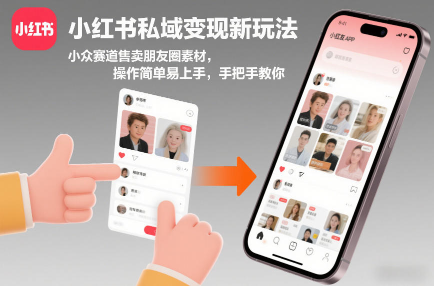 小红书私域变现新玩法，小众赛道售卖朋友圈素材，操作简单易上手，手把手教你-一米创业记