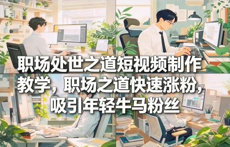 职场处世之道短视频制作教学，职场之道快速涨粉，吸引年轻牛马粉丝-一米创业记