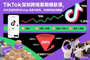TikTok深圳跨境第2期爆款课，20天实战吃透TikTok Shop运营与变现，实现跨境变现翻倍-一米创业记