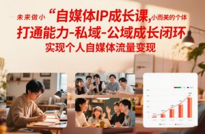 自媒体IP成长课,未来做小而美的个体,打通能力-私域-公域成长闭环,实现个人自媒体流量变现-一米创业记
