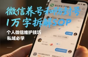 微信养号和防封号1万字拆解SOP，个人微信维护技巧，私域必学【文档】-一米创业记