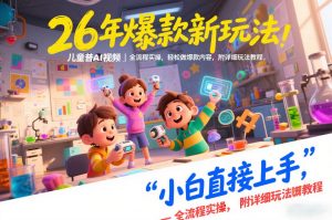 26年爆款新玩法，儿童科普AI视频，全流程实操，轻松做爆款内容，小白直接上手，附详细玩法教程-一米创业记