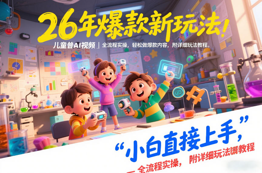 26年爆款新玩法，儿童科普AI视频，全流程实操，轻松做爆款内容，小白直接上手，附详细玩法教程-一米创业记