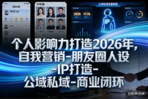 个人影响力打造2026年，自我营销-朋友圈人设-IP打造-公域私域-商业闭环-一米创业记