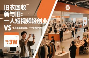 旧衣回收“新”与“旧”：一人短视频轻创业，VS十万加盟重运营，一个多月挣3W【揭秘】-一米创业记