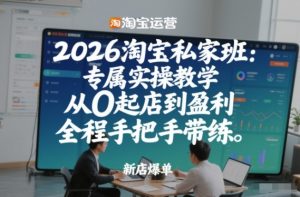 2026淘宝私家班:专属实操教学,从0起店到盈利,全程手把手带练-一米创业记