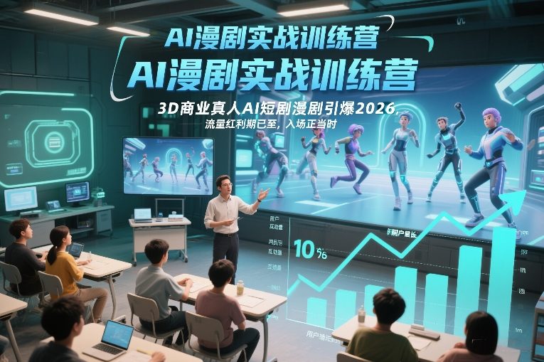 AI漫剧实战训练营，3D商业真人AI短剧漫剧引爆2026，流量红利期已至，入场正当时-一米创业记