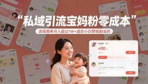 私域引流宝妈粉零成本流程简单月入超过1W+适合小白想做副业的-一米创业记