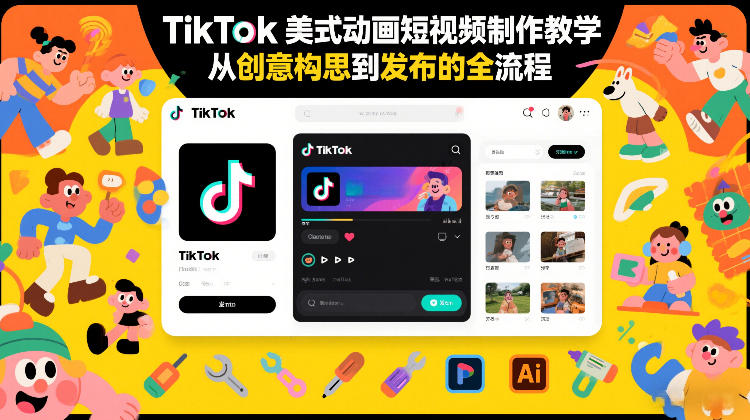 TikTok美式动画短视频制作教学，从创意构思到发布的全流程-一米创业记