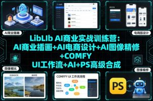 LibLIb AI商业实战训练营：AI商业插画+AI电商设计+AI图像精修+COMFY UI工作流+AI+PS高级合成-一米创业记