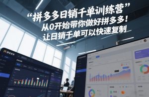 拼多多日销千单训练营,从0开始带你做好拼多多,让日销千单可以快速复制(更新26年1月)-一米创业记