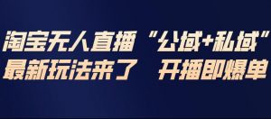 淘宝无人直播完整教程，公试+私域，最新玩法来了，开播即爆单-一米创业记