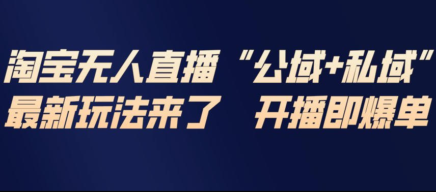 淘宝无人直播完整教程，公试+私域，最新玩法来了，开播即爆单-一米创业记