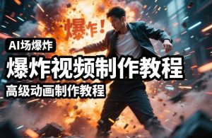 AI场景爆炸视频制作教程,利用人物实拍视频制作出高级的动画特效-一米创业记