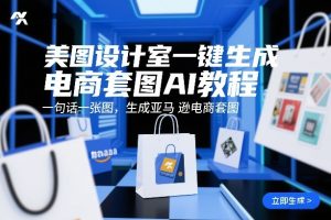 美图设计室一键生成电商套图AI教程,一句话一张图,生成亚马逊电商套图-一米创业记
