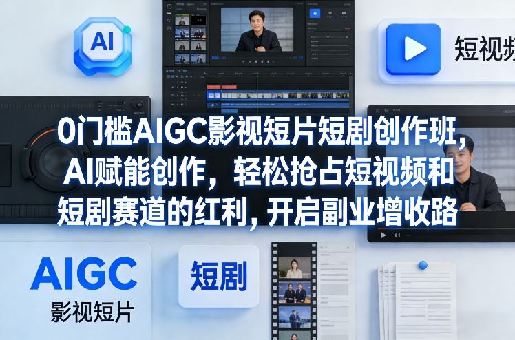 0门槛AIGC影视短片短剧创作班，AI赋能创作，轻松抢占短视频和短剧赛道的红利，开启副业增收路-一米创业记
