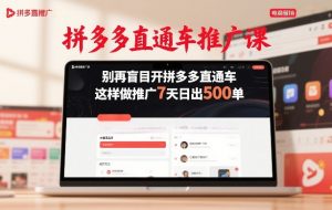 拼多多直通车推广课,别再盲目开拼多多直通车,这样做推广7天日出500单-一米创业记