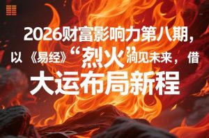 2026财富影响力第八期，以《易经》智慧洞见未来，借“离火”大运布局新程-一米创业记