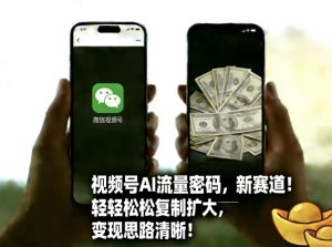 视频号AI流量密码新赛道，轻轻松松复制扩大，变现思路清晰-一米创业记