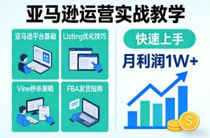 亚马逊运营实战教学，亚马逊平台+Listing优化+Vine秒杀+FBA发货等，快速上手，实现店铺月利润1W-一米创业记