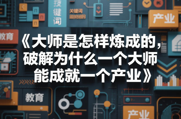 大师是怎样炼成的，破解为什么一个大师，能成就一个产业【电子书】-一米创业记