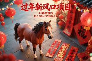 过年新风口项目，用ai春联图文，日入6张+小白轻松上手【揭秘】-一米创业记
