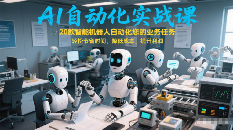 AI自动化实战课：20款智能机器人自动化您的业务任务，轻松节省时间，降低成本，提升利润-一米创业记