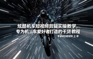 炫酷机车短视频剪辑实操教学，专为机车爱好者打造的干货教程，零基础也能轻松上手-一米创业记