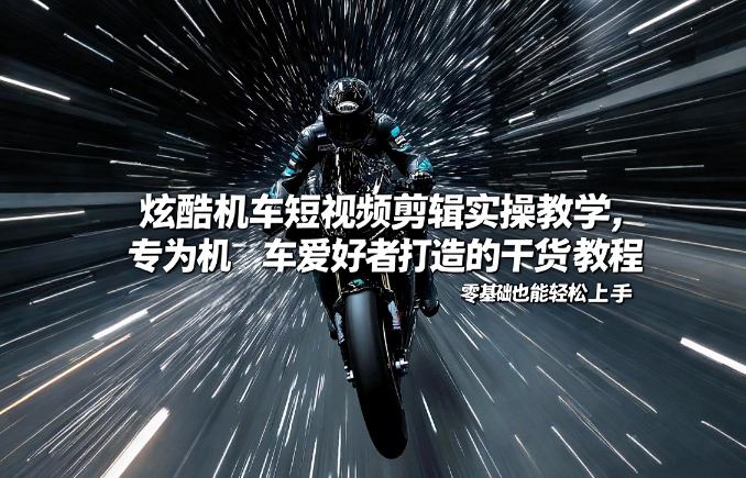 炫酷机车短视频剪辑实操教学，专为机车爱好者打造的干货教程，零基础也能轻松上手-一米创业记