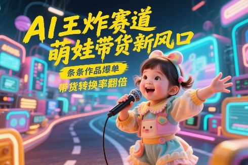 AI王炸赛道，萌娃带货新风口，条条作品爆单，带货转换率翻倍，核心逻辑拆解-一米创业记