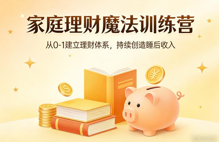 家庭理财魔法训练营，从0-1建立理财体系，持续创造睡后收入-一米创业记