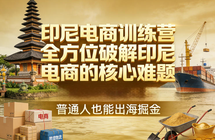 印尼电商训练营，全方位破解印尼电商的核心难题，普通人也能出海掘金-一米创业记