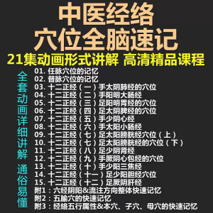 中医经络穴位全脑速记视频教学快速记忆动画形象加深记忆课程教程-淘宝虚拟宝库