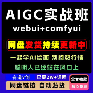 2026 AIGC高级实战班webui+comfyui-起学A1绘画教学视频课程全套-淘宝虚拟宝库