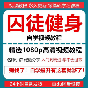 囚徒健身视频教程自重整套教案整专项训练教程+PDF电子版囚徒健身-淘宝虚拟宝库