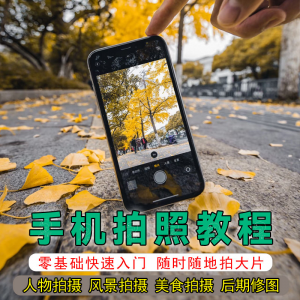 手机摄影教程拍摄拍照课程从入门到精通技巧人像修图剪辑亲子风景-淘宝虚拟宝库