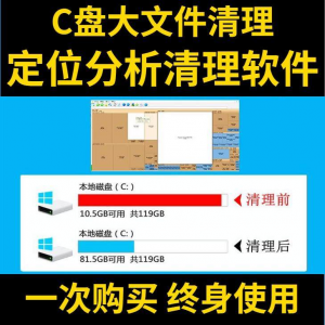 C盘清理电脑系统盘磁盘硬盘垃圾清理工具软件大文件系统软件D瘦身-淘宝虚拟宝库