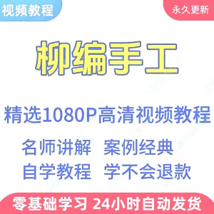 柳编手工视频教程新手学习小白自学零基础入门精通教学课程全集-淘宝虚拟宝库
