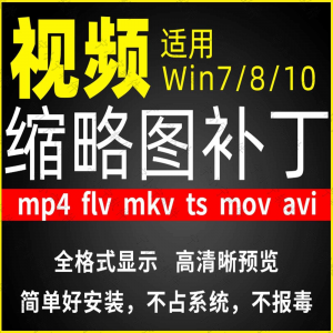 视频缩略图补丁mp4 flv ts mov mkv avi等预览软件工具显示插件-淘宝虚拟宝库