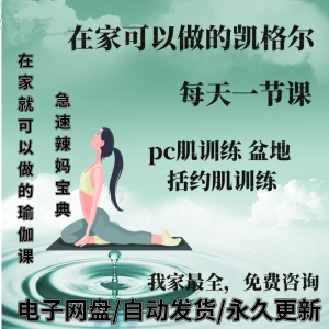 凯格尔pc肌运动锻炼视频教程新手自学零基础入门精通教学课程全集-淘宝虚拟宝库