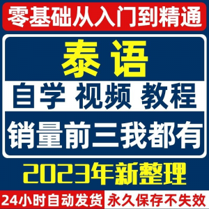 泰语零基础入门自学教材视频基础教程学习口语课程电子版高级-淘宝虚拟宝库