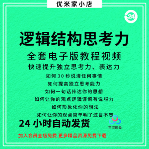 结构化逻辑思维能力训练视频课程表达清晰思维逻辑说服力教程资料-淘宝虚拟宝库