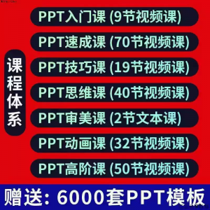 PPT视频教程幻灯制作动画演示文稿Office办公软件入门到高阶课程-淘宝虚拟宝库