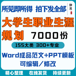 新款大学生职业生涯规划书成长就业赛道学业规划word成品范文ppt-淘宝虚拟宝库