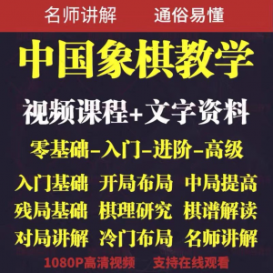 自学课程素材中国象棋教学视频教程全集布局开局零基础初学者棋理-淘宝虚拟宝库
