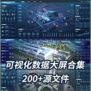 可视化数据大屏设计模板蓝色科技数字孪生设计素材UI界面PSD文件-淘宝虚拟宝库